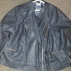 NWOT Justfab Faux Leather Quilted Moto Jacke